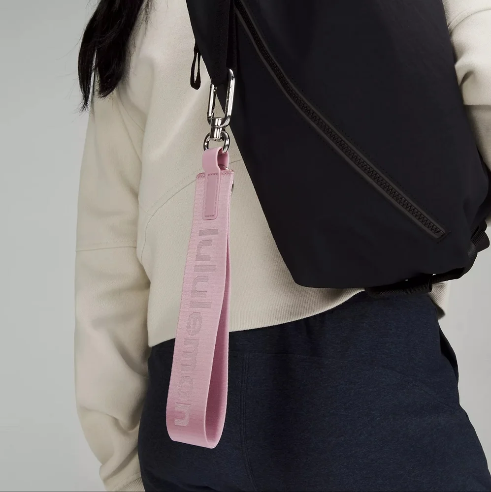 NWT lululemon athletica Pink Haze/Light Ivory Never Lost Keychain